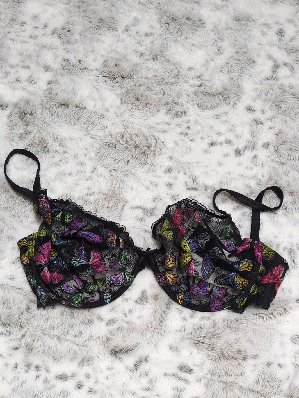 $15 MOVING SALE!  Fleur du Mal Black Sheer Lace Underwire Bra